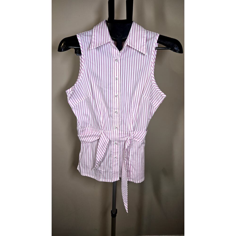United Colors of Benetton Womens Sleeveless Button Up Tie Waist SZ.Small